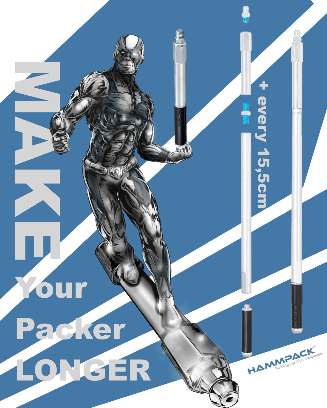 Make your packer longer — oryginalna plansza z katalogu, zestaw rozłożony i zmontowany